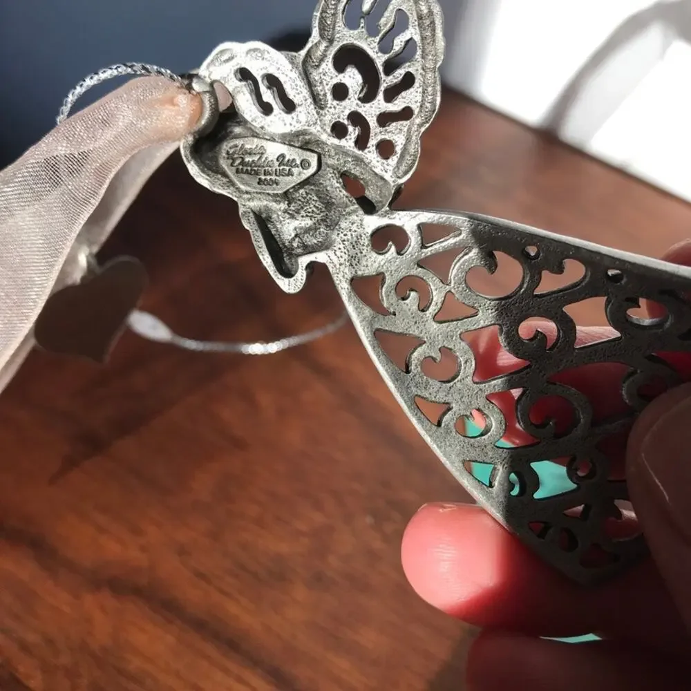 Gloria Duchin Angel of Light Noel Pewter and Swarovski Christmas Ornament